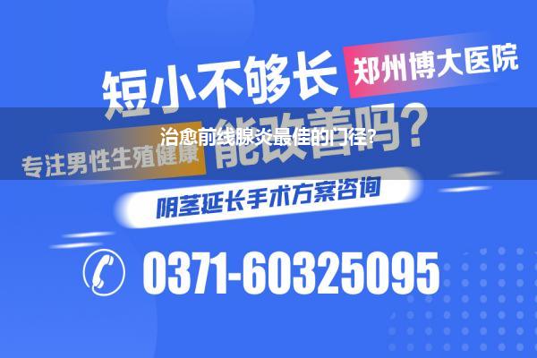 治愈前线腺炎最佳的门径?